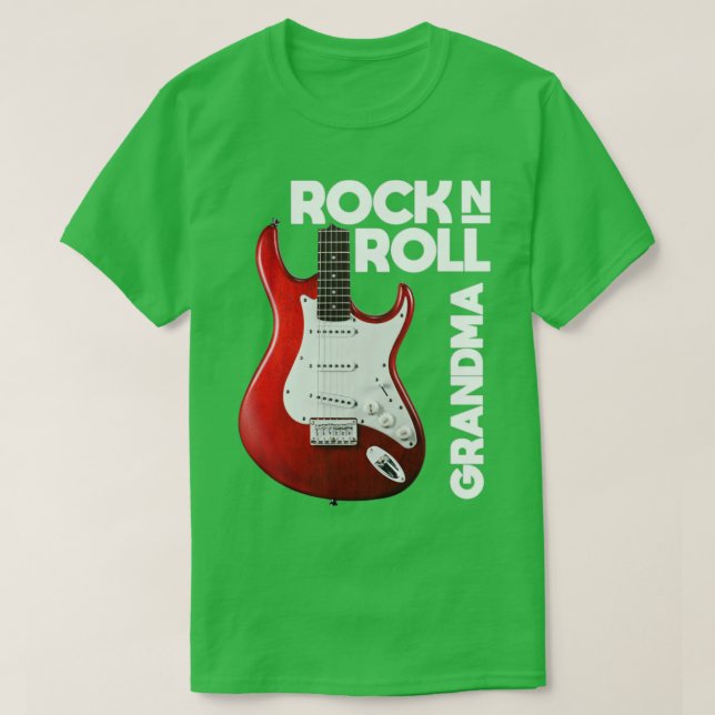Vovó Love Rock n Roll Camiseta engraçada (Frente do Design)