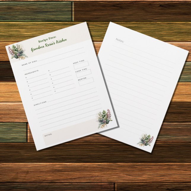 Vovó Recebe | Página Receita Personalizada Rústica (Criador carregado)