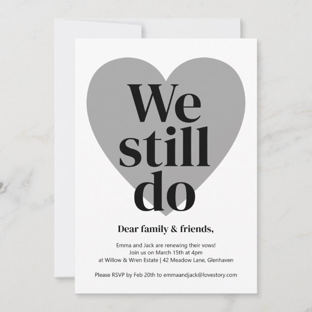 Vow Reneways Convite Simples Design (Frente)