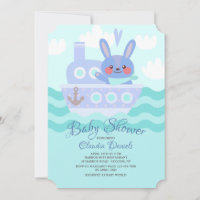 Voyager Bunny Chá Convite Azul