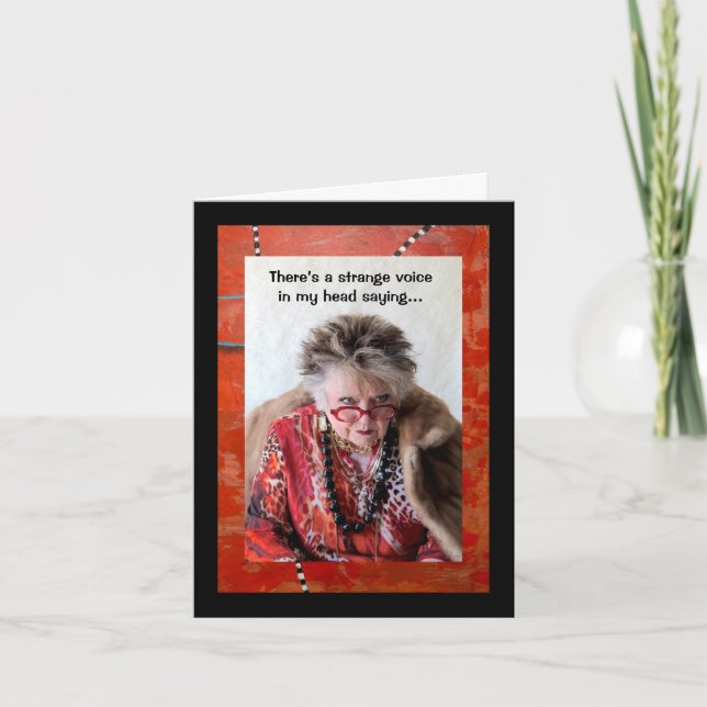 Voz Estranha em Meu Cartão de Saudação Dobrado (Frente)