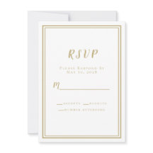 VP de RSVP Simples Moderno e Branco Dourado