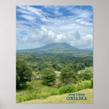 Vulcão Arenal nas Nuvens Poster da Costa Rica