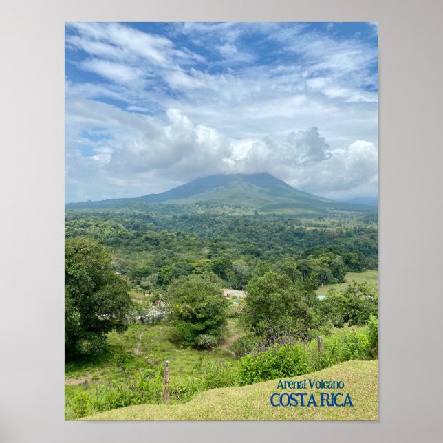Vulcão Arenal nas Nuvens Poster da Costa Rica (Frente)