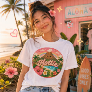 Vulcão Kawaii Hottie Gráfico Tropical