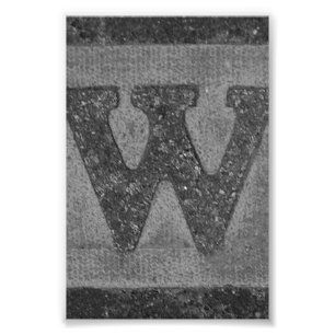 W3 4x6 preto e branco da fotografia da letra do
