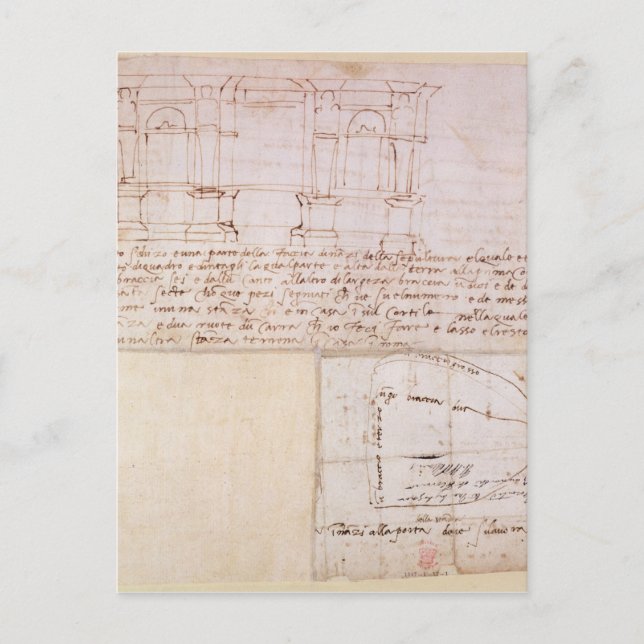 W.23r Esboço arquitetônico com notas (Frente)