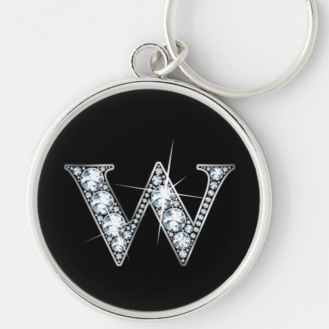 "W" Diamond Bling Chaveiro (Frente)
