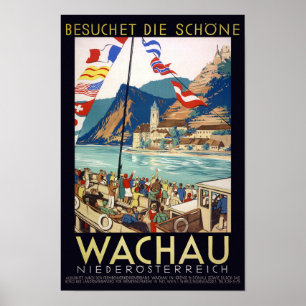 Wachau Áustria Poster vintage 1930