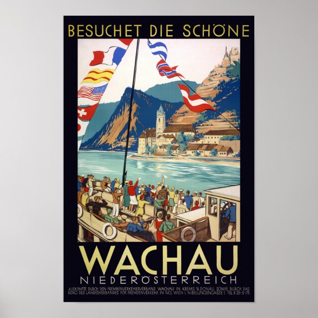 Wachau Áustria Poster vintage 1930 (Frente)