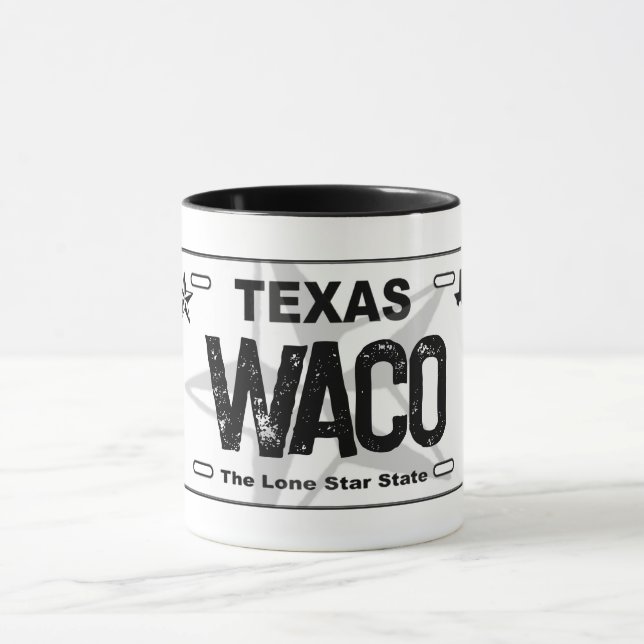 Waco Texas - caneca preta de placa (Centro)