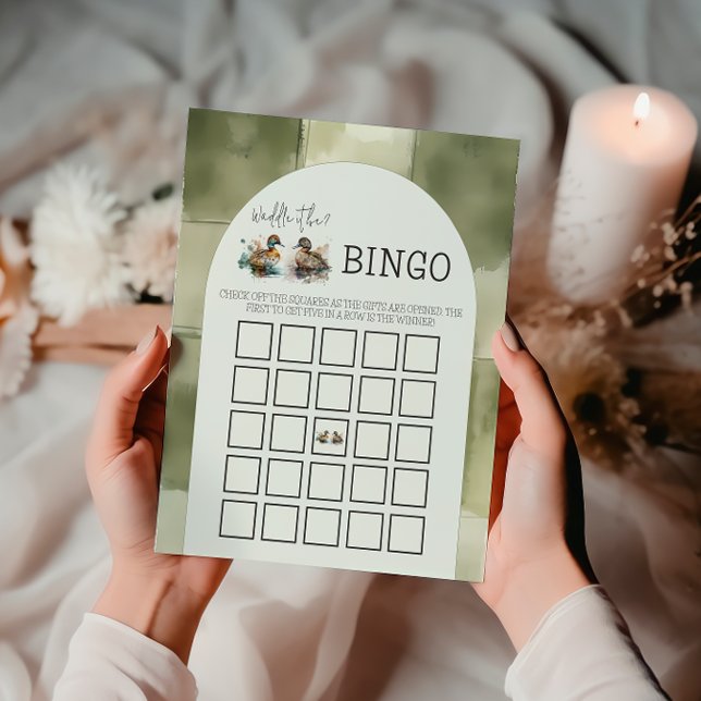 Waddle É Duck Gender Reveal Bingo Game Card (Criador carregado)