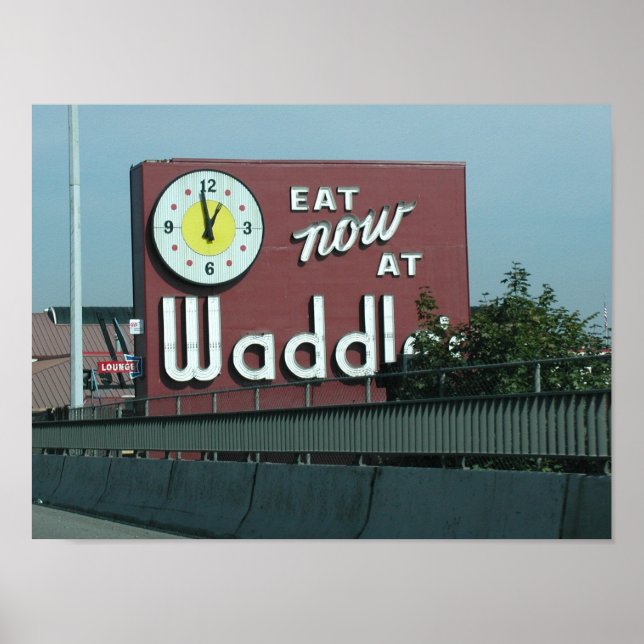 Waddles Restaurant Portland Oregon Poster (Frente)