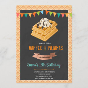 Wafffle e convite de aniversário