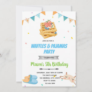 Waffle pijamas convite de aniversário