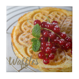 Waffles caseira com groselhas para dentes doces