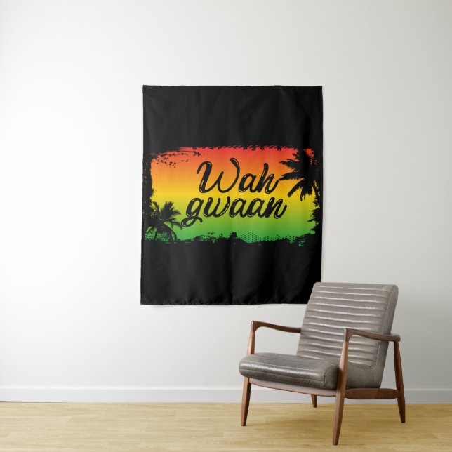 Wah Gwaan Jamaican Rastafarian Caribe Tapeçaria (In Situ)
