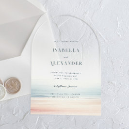 Wailea Watercolor Casamento Elegante de Praia Mini