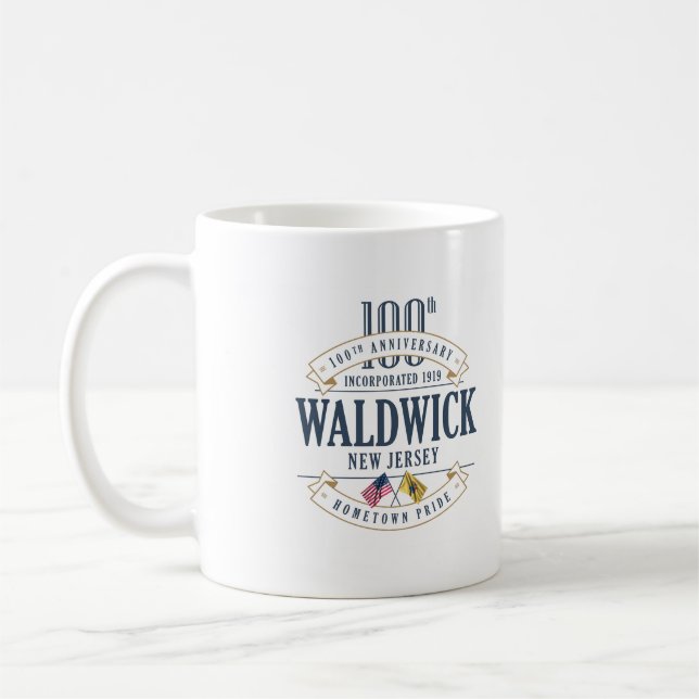 Waldwick, New-jersey, 100th Anniv. Caneca de café (Esquerda)
