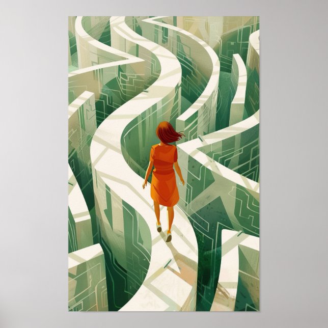 Walking Maze Poster - Divertir e desafiar a arte M (Frente)