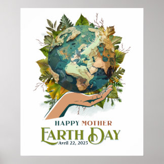 Wall Art for Happy Earth Day 22 de abril Poster