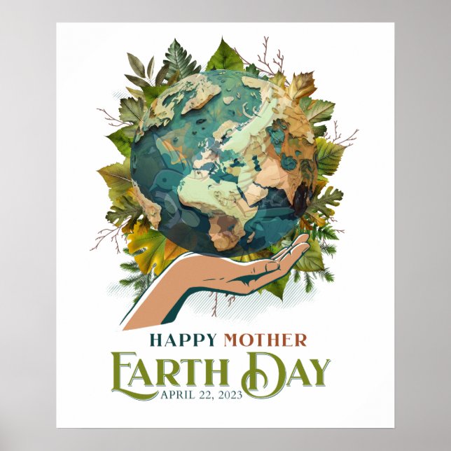 Wall Art for Happy Earth Day 22 de abril Poster (Frente)