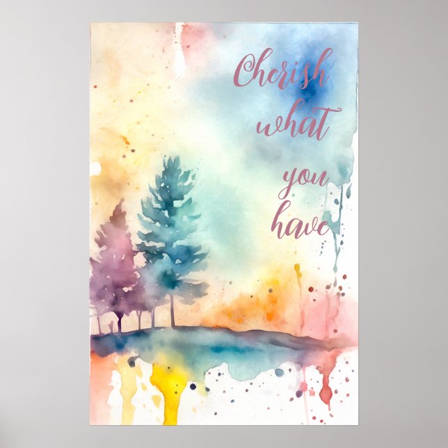 Wall Art Motivational Watercolor Poster 18 (Frente)