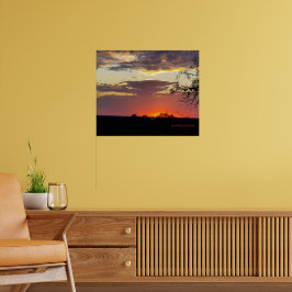 Wall Art Sunset Texas Hill Poster