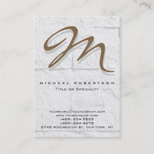 Wall Brick Pattern Brown Monograma Cartão de visit