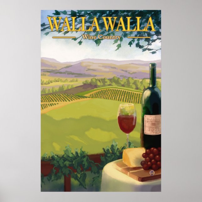 Walla Walla, WA Wine Country - Poster de viagens (Frente)