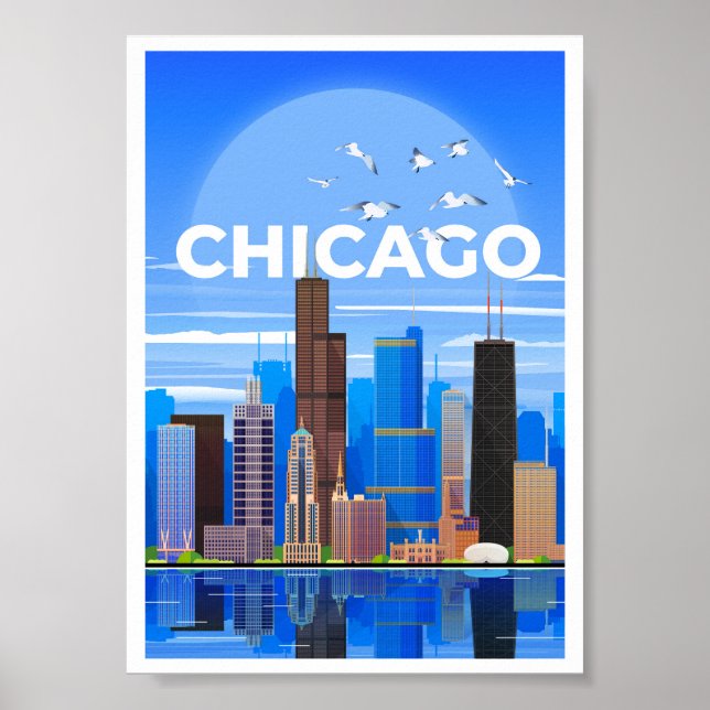 WallArt do Poster de viagens Chicago (Frente)