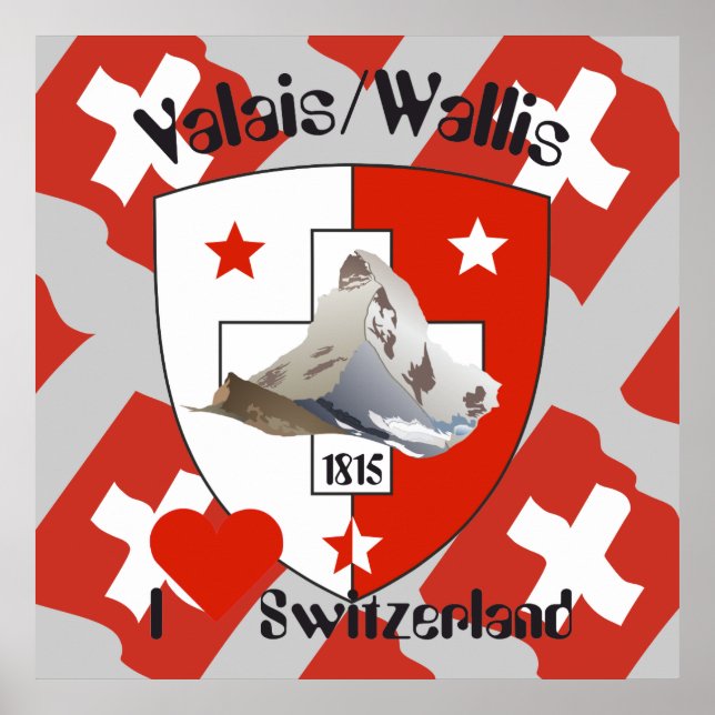Wallis Valais Schweiz Suisse Poster (Frente)