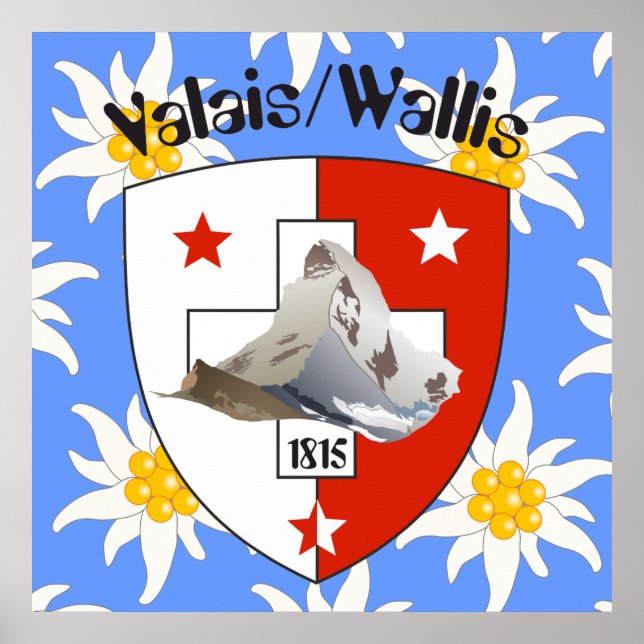 Wallis Valais Schweiz Suisse Poster (Frente)
