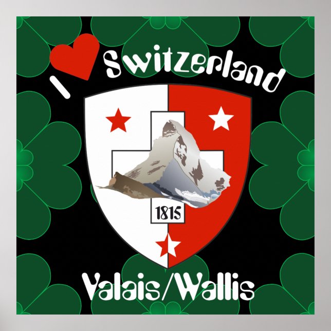 Wallis Valais Schweiz Suisse Poster (Frente)