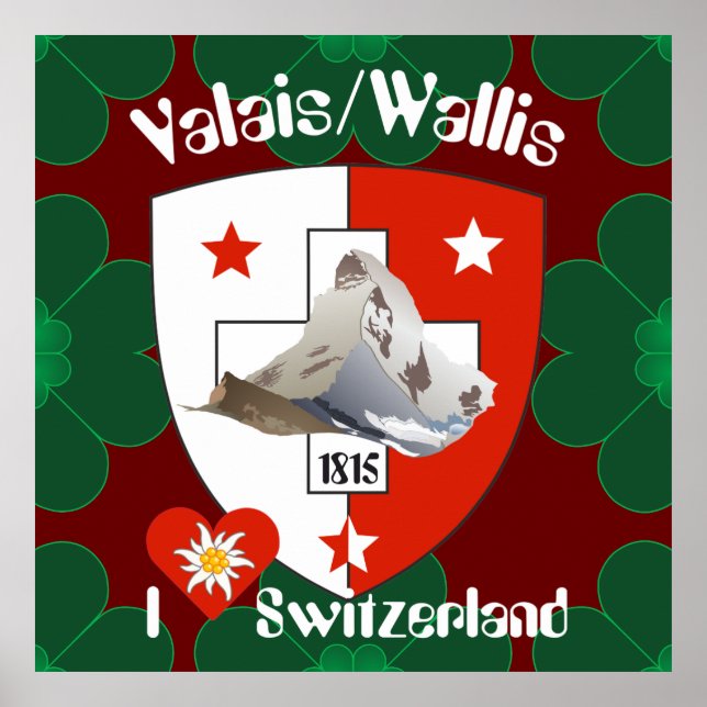 Wallis Valais Schweiz Suisse Poster (Frente)