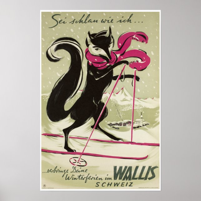 Wallis,Valais,Suiça, Poster de Esqui (Frente)