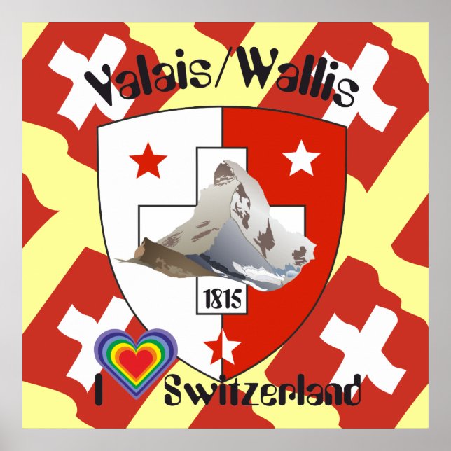 Wallis Valais Suíça Suisse poster (Frente)
