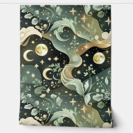 Wallpaper - Sage Green Celestial Moon