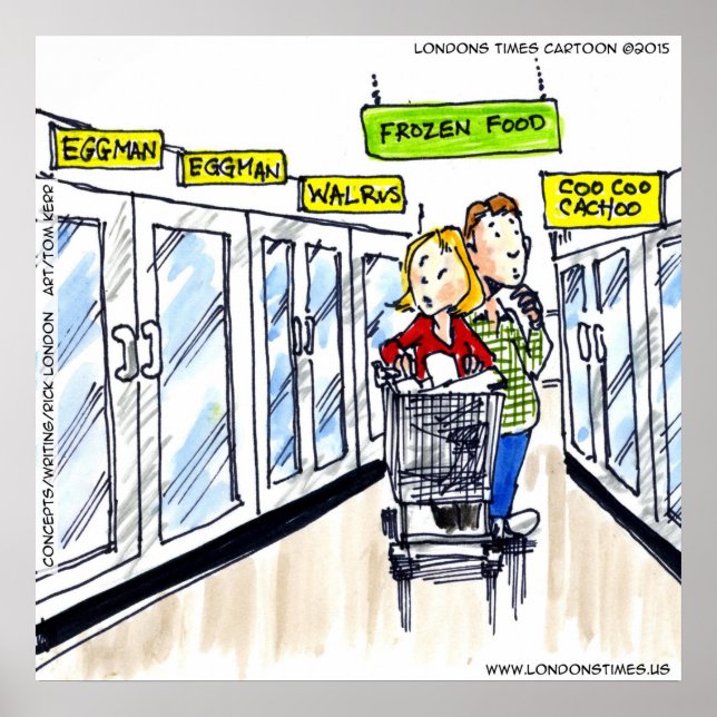 Walrus Frozen Section Funny Poster (Frente)