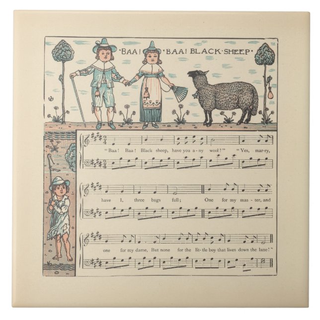 Walter Crane Baa Baa Ovelha Negra Rima Infantil (Frente)