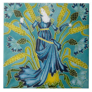 Walter Crane Blue Cornflower Artes e Ofícios