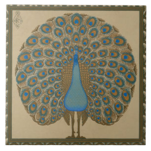 Walter Crane Blue Peacock com a cauda