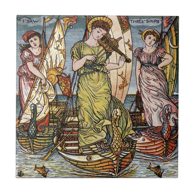 Walter Crane Navios, Senhoras Graciosas, Art Nouve (Frente)