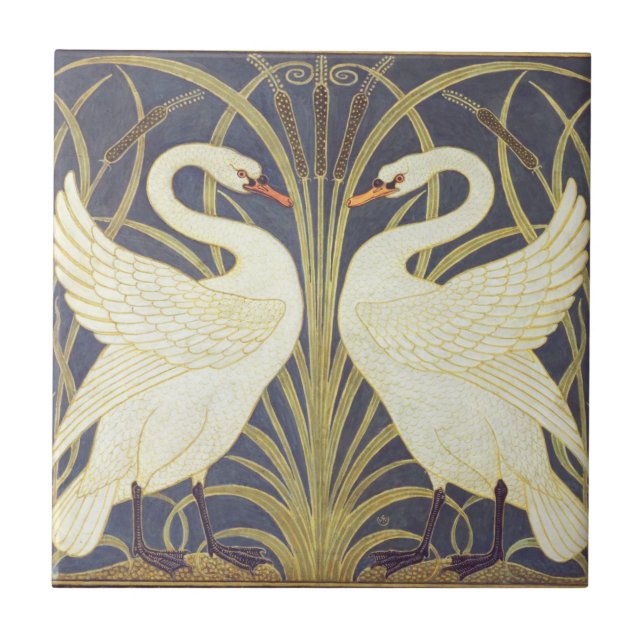 Walter Crane Swan, Rush E Iris Art Nouveau (Frente)