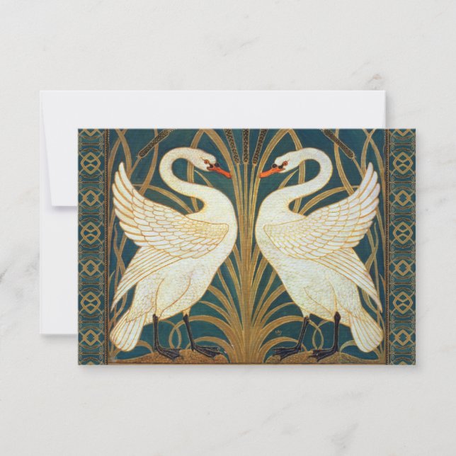 Walter Crane Swan, Rush E Iris Art Nouveau (Frente)