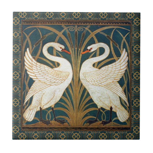 Walter Crane Swan, Rush E Iris Art Nouveau (Frente)