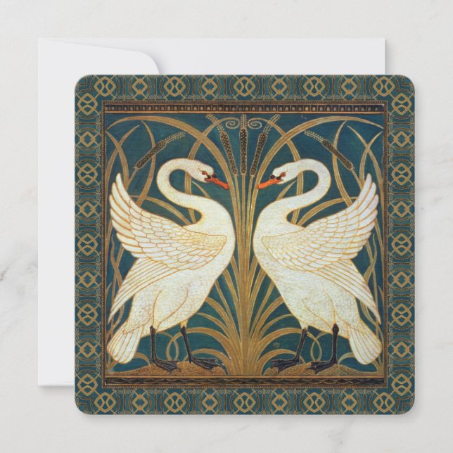 Walter Crane Swan, Rush E Iris Art Nouveau (Frente)