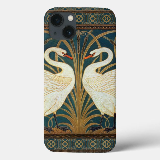 Walter Crane Swan, Rush E Iris Art Nouveau (Verso)