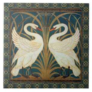 Walter Crane Swan, Rush E Iris Art Nouveau
