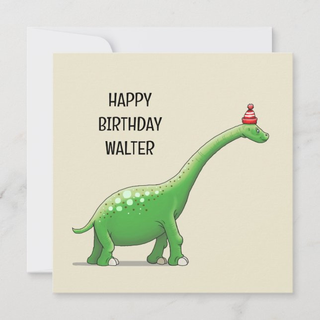 Walter, o Cartão de Aniversário do Dinossauro (Frente)